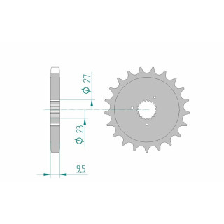 Pignon AFAM acier standard 94802 - 530 | Oxmoto