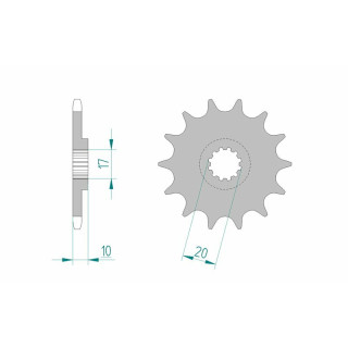 Pignon AFAM acier standard 94301 - 520 1077174002 | Oxmoto