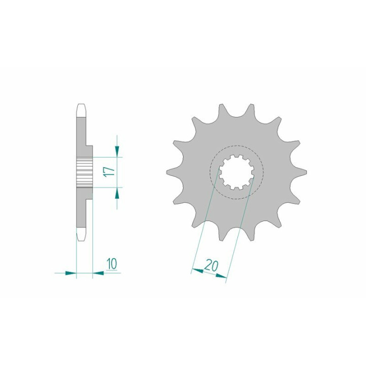 Pignon AFAM acier standard 94301 - 520 1077174002 | Oxmoto