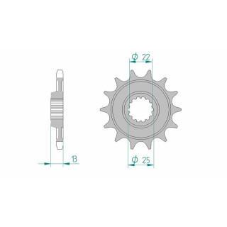 Pignon AFAM acier standard 94902 - 525 | Oxmoto