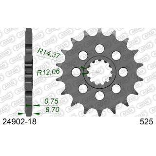 Pignon AFAM acier standard 24902 - 525 | Oxmoto