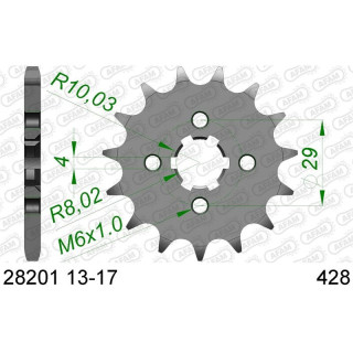 Pignon AFAM acier standard 28201 - 428 1076620001 | Oxmoto