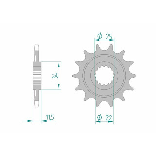 Pignon AFAM acier standard 43400 - 520 1076854001 | Oxmoto