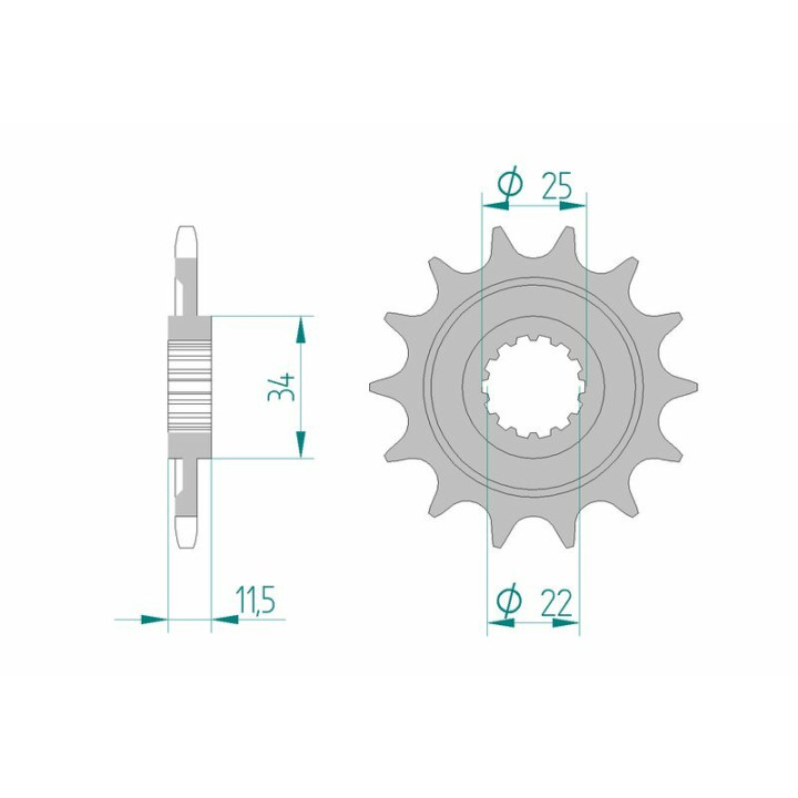 Pignon AFAM acier standard 43400 - 520 1076854001 | Oxmoto