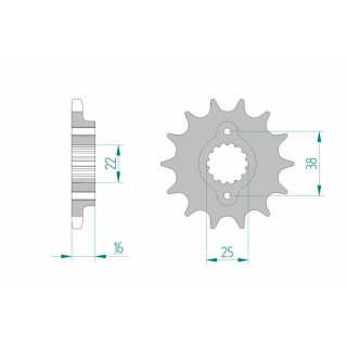 Pignon AFAM acier standard 52608 - 525 1076995002 | Oxmoto