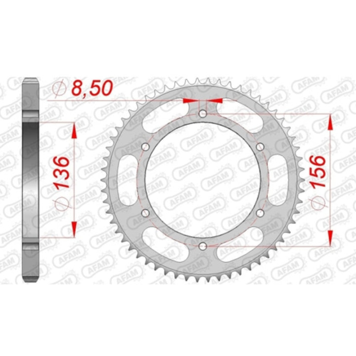 Couronne AFAM acier standard 53104 | Oxmoto