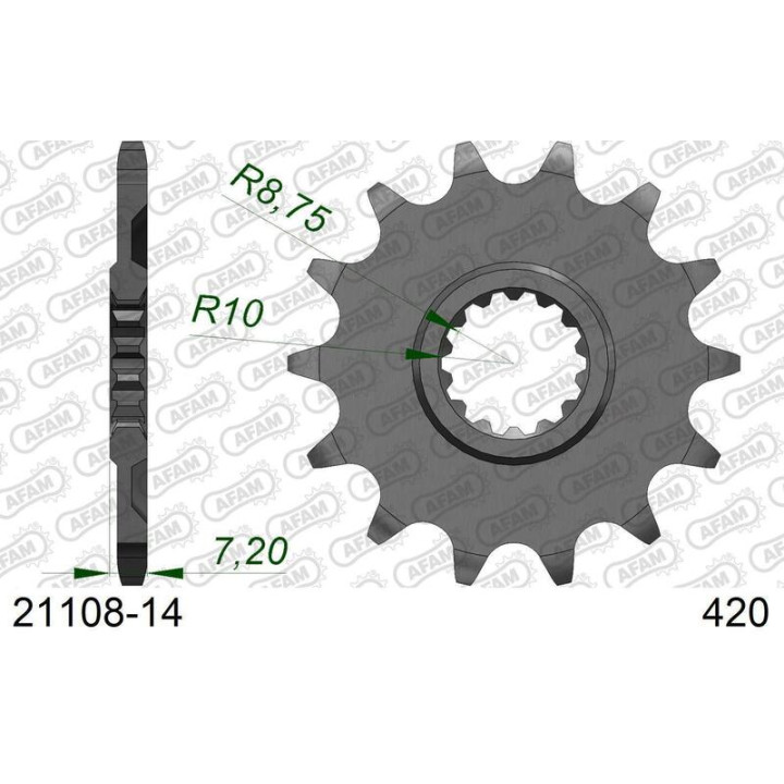 Pignon AFAM acier standard 21108 - 420 | Oxmoto