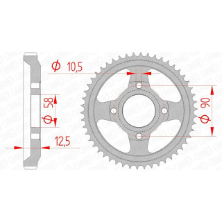 Couronne AFAM acier standard 10216 - 428 | Oxmoto