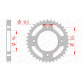Couronne AFAM acier standard 10505 - 530 1074362001 | Oxmoto