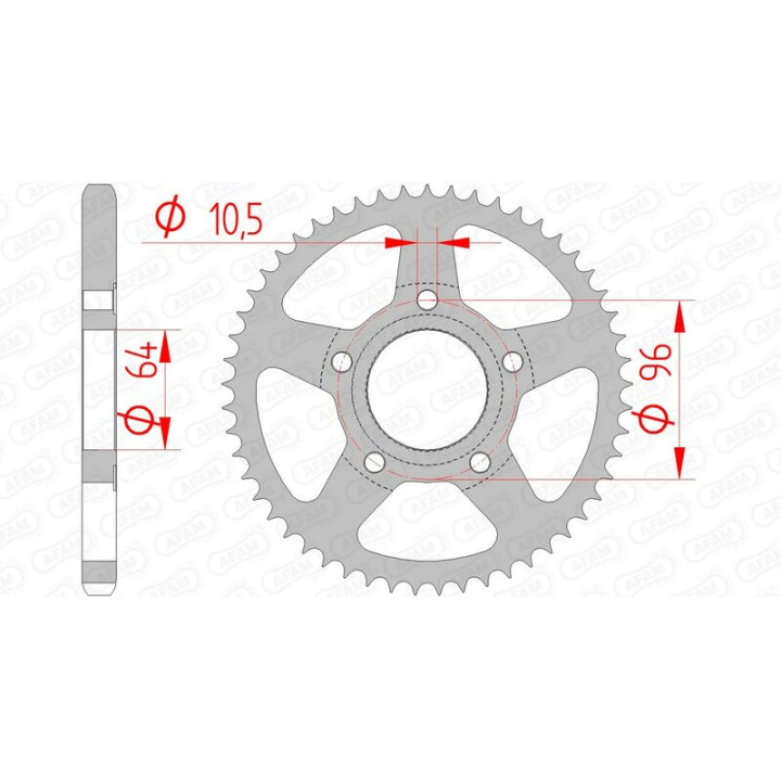 Couronne AFAM acier standard 10203 - 428 | Oxmoto
