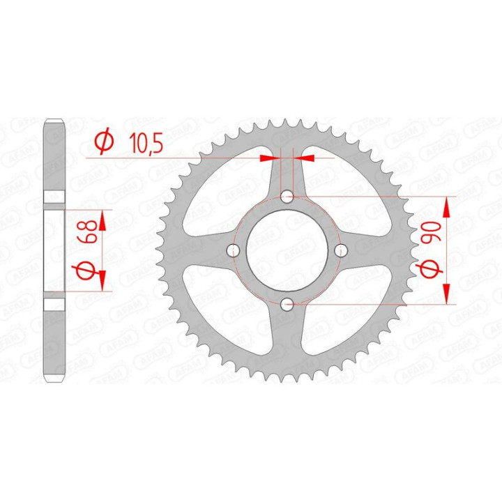 Couronne AFAM acier standard 10205 - 428 | Oxmoto