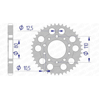 Couronne AFAM aluminium ultra-light 11605 - 530 | Oxmoto