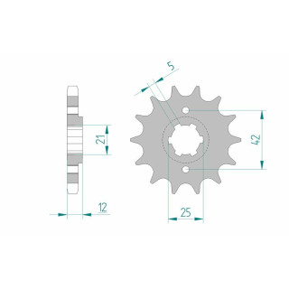 Pignon AFAM acier standard 21501 - 530 | Oxmoto