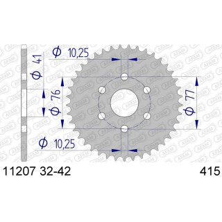 Couronne AFAM alu standard - 415 72106-40 | Oxmoto