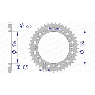 Couronne AFAM aluminium 15303 - 520 | Oxmoto