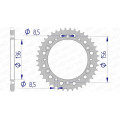 Couronne AFAM aluminium 15303 - 520 | Oxmoto