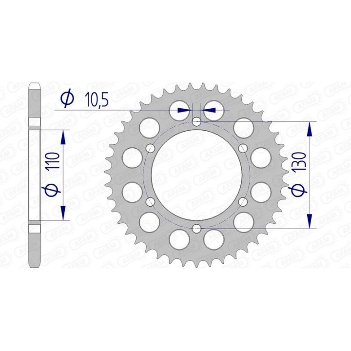 Couronne AFAM aluminium 17500520 | Oxmoto