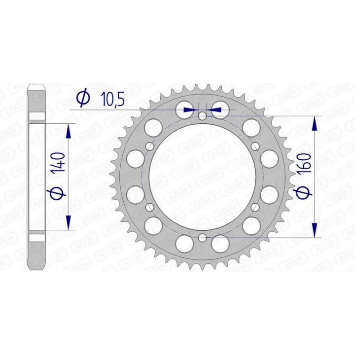 Couronne AFAM aluminium 17701530 | Oxmoto