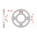 Couronne AFAM acier standard 14208 - 428 | Oxmoto