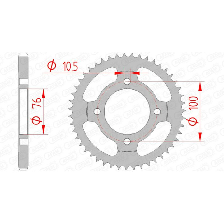Couronne AFAM acier standard 14208 - 428 | Oxmoto