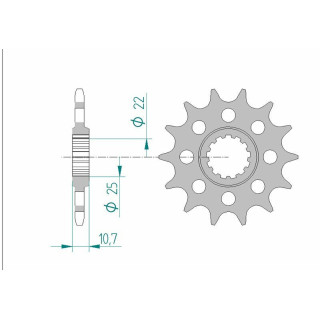 Pignon AFAM acier standard 21511 - 520 1075512002 | Oxmoto