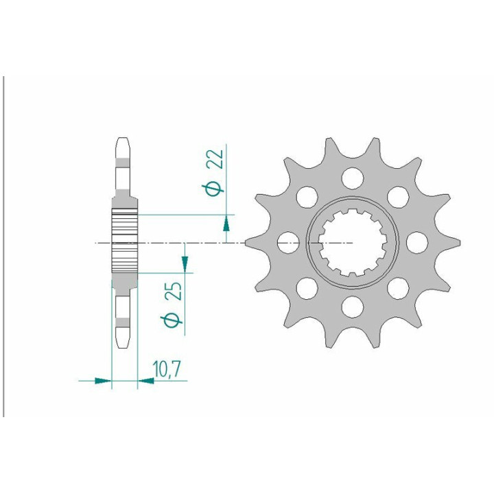 Pignon AFAM acier standard 21511 - 520 1075512002 | Oxmoto