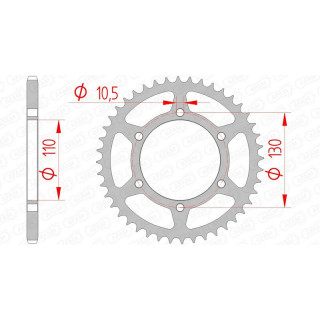 Couronne AFAM acier standard 16500 - 520 1074573003 | Oxmoto