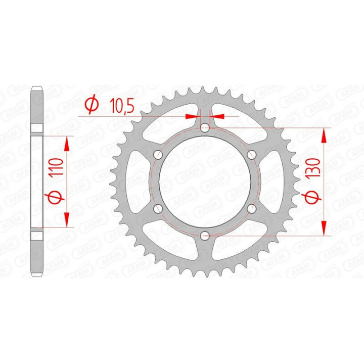 Couronne AFAM acier standard 16500 - 520 1074573002 | Oxmoto
