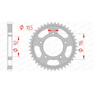 Couronne AFAM acier standard 16900530 1074593001 | Oxmoto