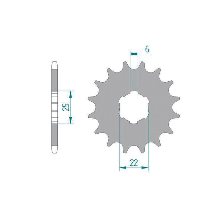 Pignon AFAM acier standard 20100 - 420 1074435002 | Oxmoto