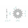 Pignon AFAM acier standard 21502 - 520 1075468003 | Oxmoto