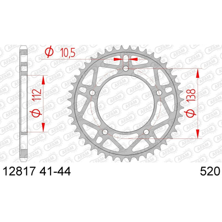 Couronne AFAM acier standard 12817 - 520 1074463001 | Oxmoto