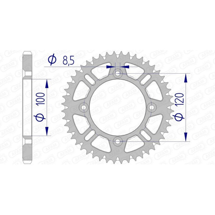 Couronne AFAM aluminium ultra-light anti-boue 15104 - 428