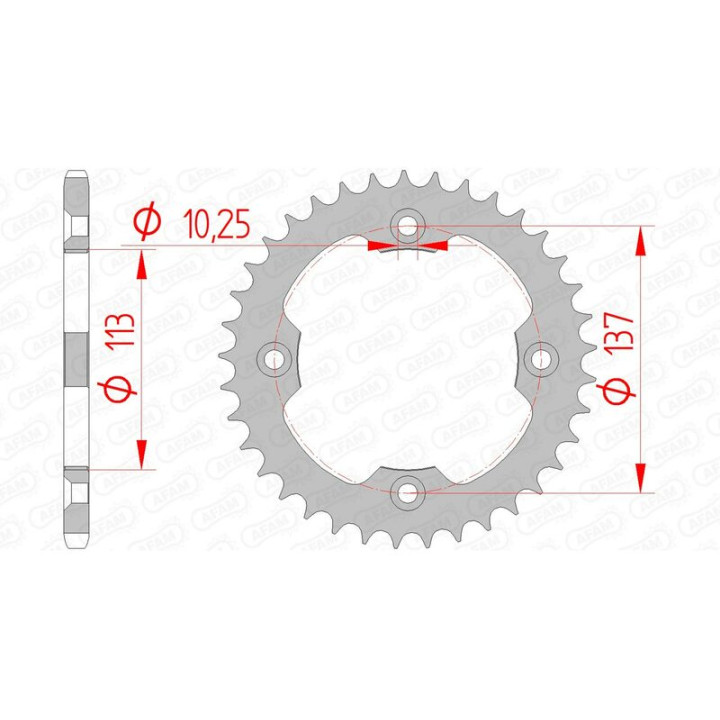 Couronne AFAM acier standard 14412 - 520 1074516004 | Oxmoto