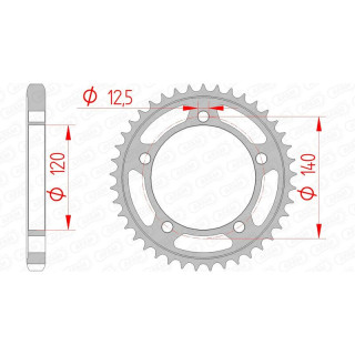 Couronne AFAM acier standard 14911 - 530 | Oxmoto