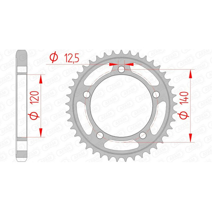 Couronne AFAM acier standard 14911 - 530 | Oxmoto