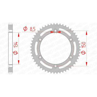 Couronne AFAM acier standard 16207 - 428 | Oxmoto