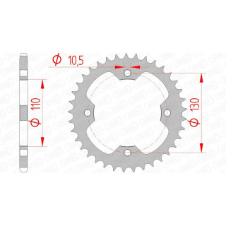 Couronne AFAM acier standard 16406 - 520 1074569003 | Oxmoto