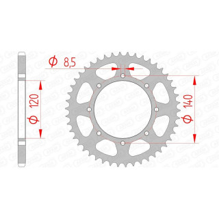 Couronne AFAM acier standard 16600 - 520 1074581002 | Oxmoto