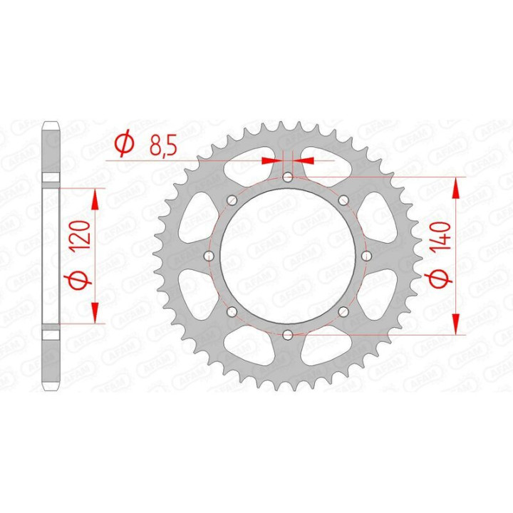 Couronne AFAM acier standard 16600 - 520 1074581005 | Oxmoto