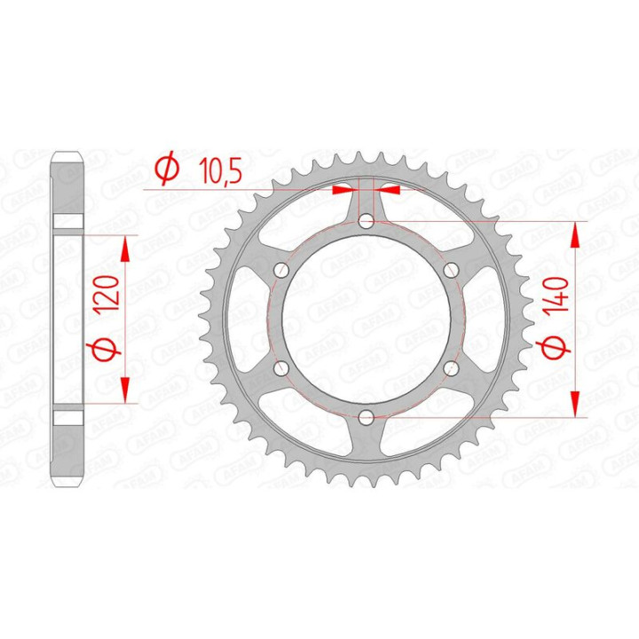 Couronne AFAM acier standard 16603 - 530 1074584005 | Oxmoto