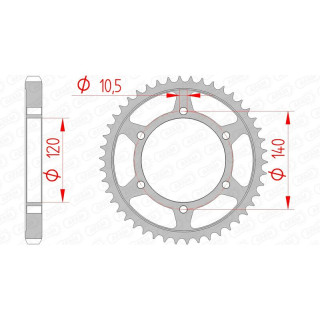 Couronne AFAM acier standard 16603 - 530 1074584003 | Oxmoto
