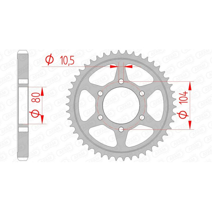 Couronne AFAM acier standard 16604 - 530 1074585002 | Oxmoto