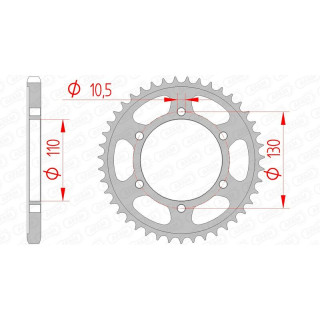 Couronne AFAM acier standard 12815 - 525 1074461004 | Oxmoto