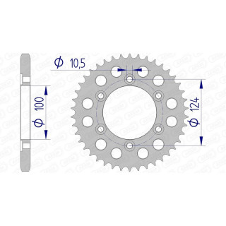 Couronne AFAM aluminium 51609 - 525 1074692002 | Oxmoto