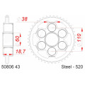 Couronne AFAM acier standard 50806 - 520 1074682002 | Oxmoto