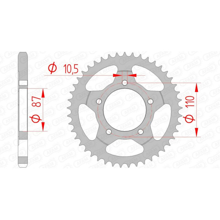 Couronne AFAM acier standard 14404 - 525 1074514006 | Oxmoto