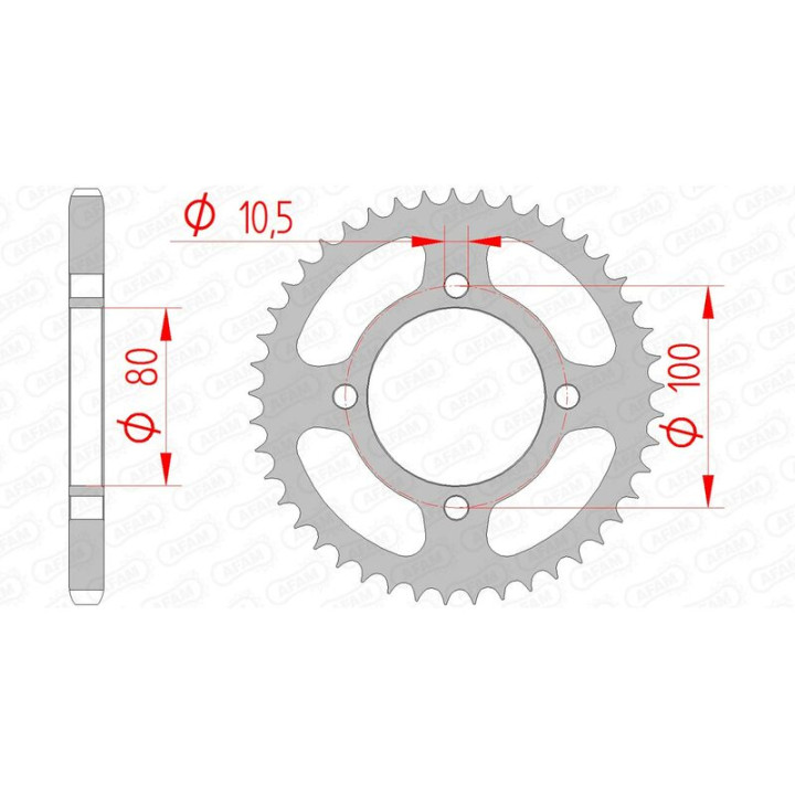 Couronne AFAM acier standard 14213 - 428 | Oxmoto