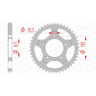 Couronne AFAM acier standard 14404 - 525 1074514003 | Oxmoto