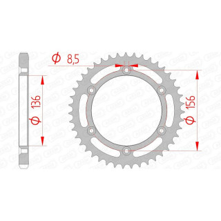 Couronne AFAM acier standard 14506 - 525 1074520002 | Oxmoto